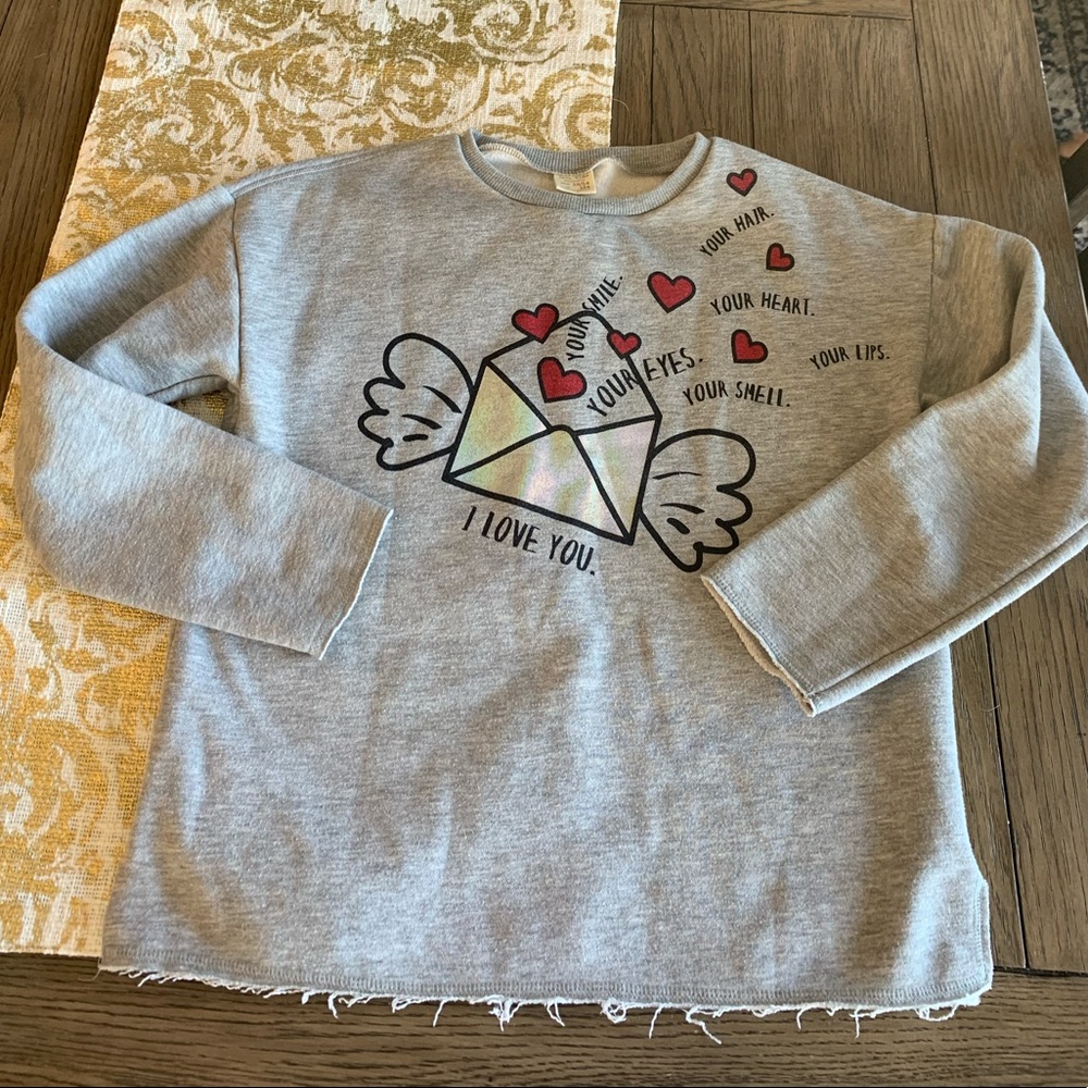 Zara Raw Edge Grey Sweatshirt 13